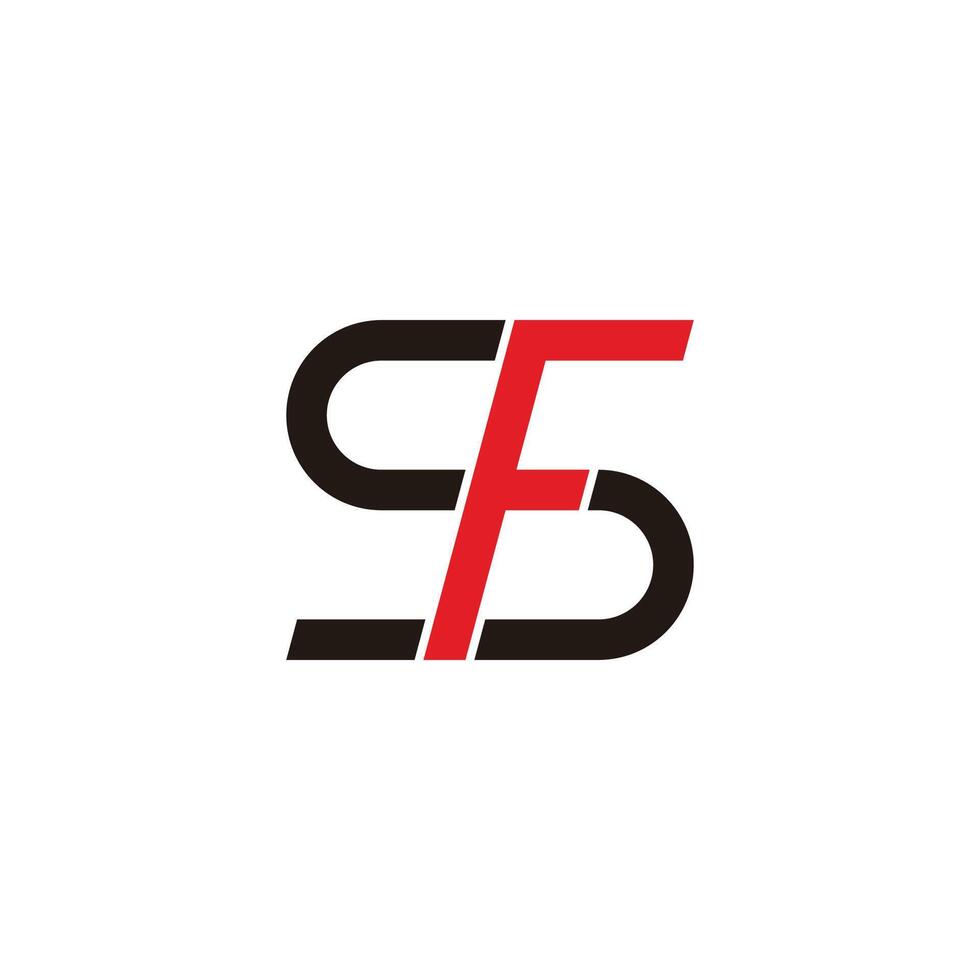 letter sf linked colorful simple logo vector