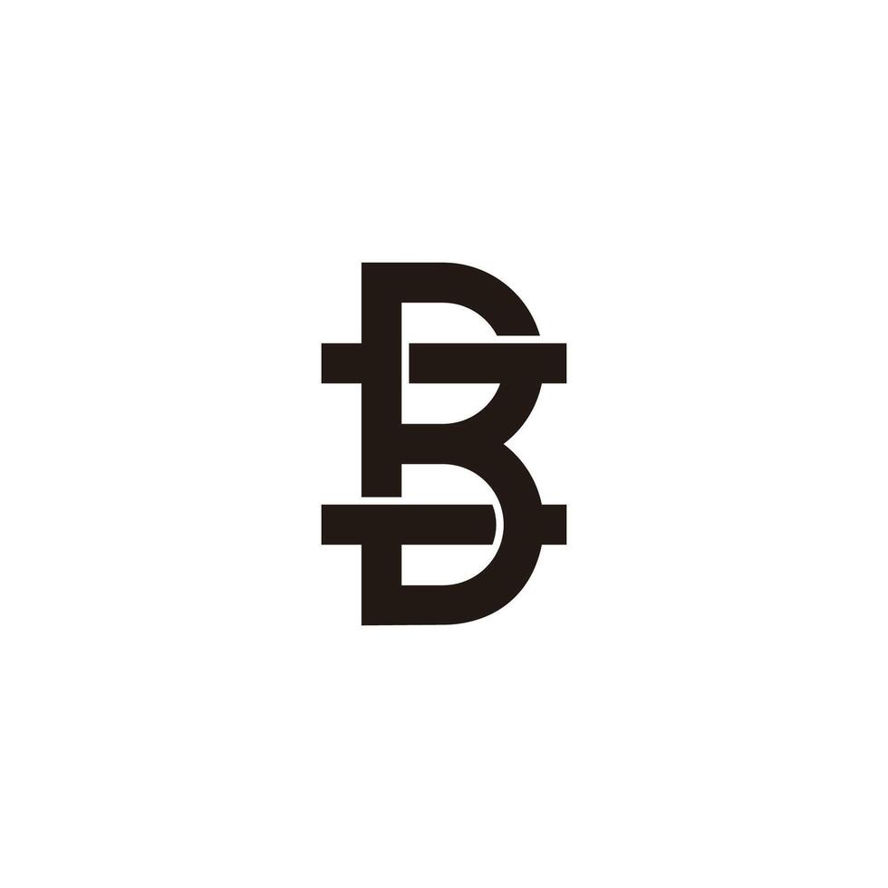 letters gb simple linked linear geometric logo vector
