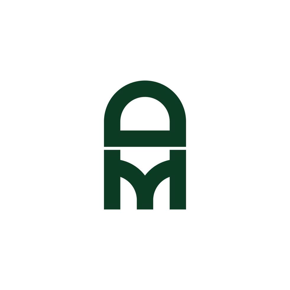 letter dm abstract simple geometric logo vector