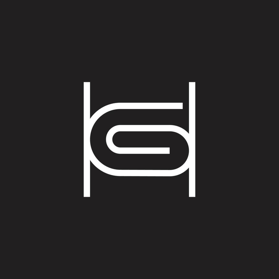 letter hg simple geometric spiral logo vector