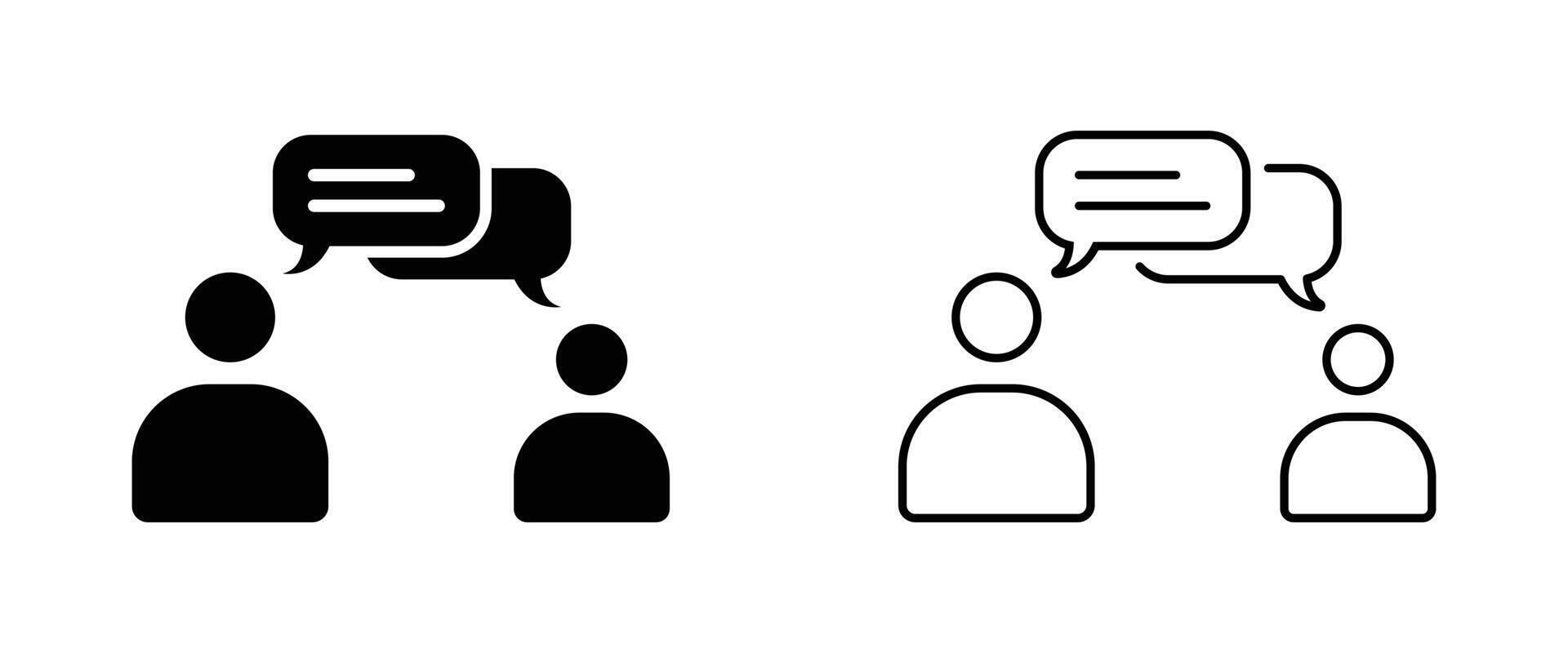 Speaking people icon set, Communication Skills icon set, people discussion icon use for website design, app, and ui. vector