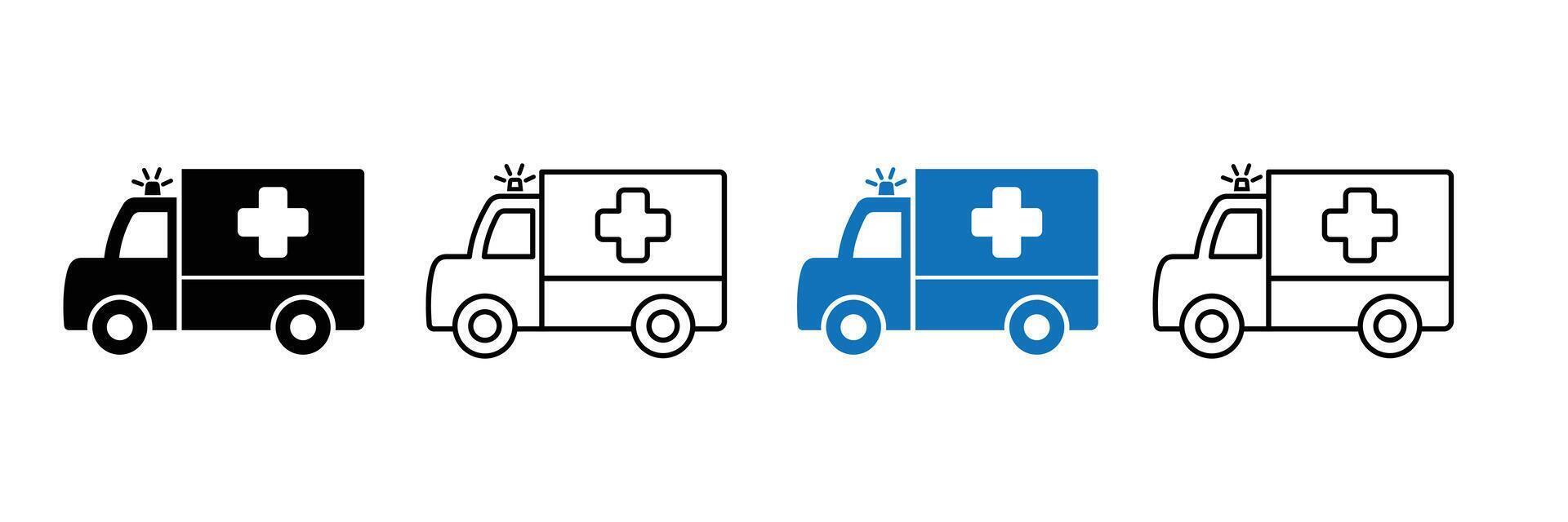 Ambulance icon set. ambulance truck icon . Ambulance Icon Design. Ambulance isolated on white background. vector
