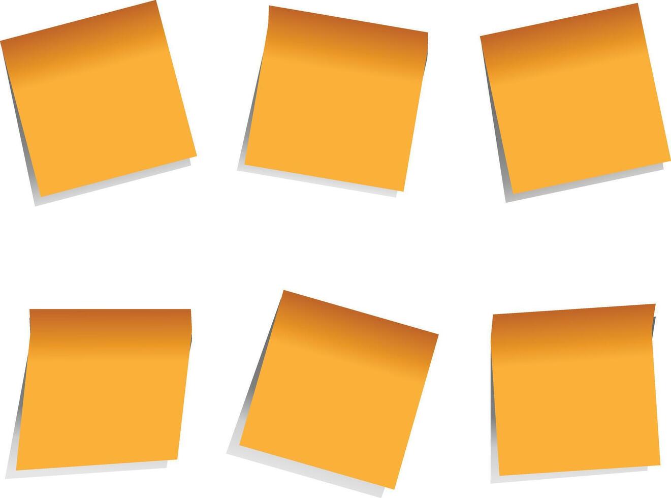 Post note stickers, Colored sticky note set. colorful paper sticky tapes set with shadow template. Yellow color. Post it notes collection with shadow. vector