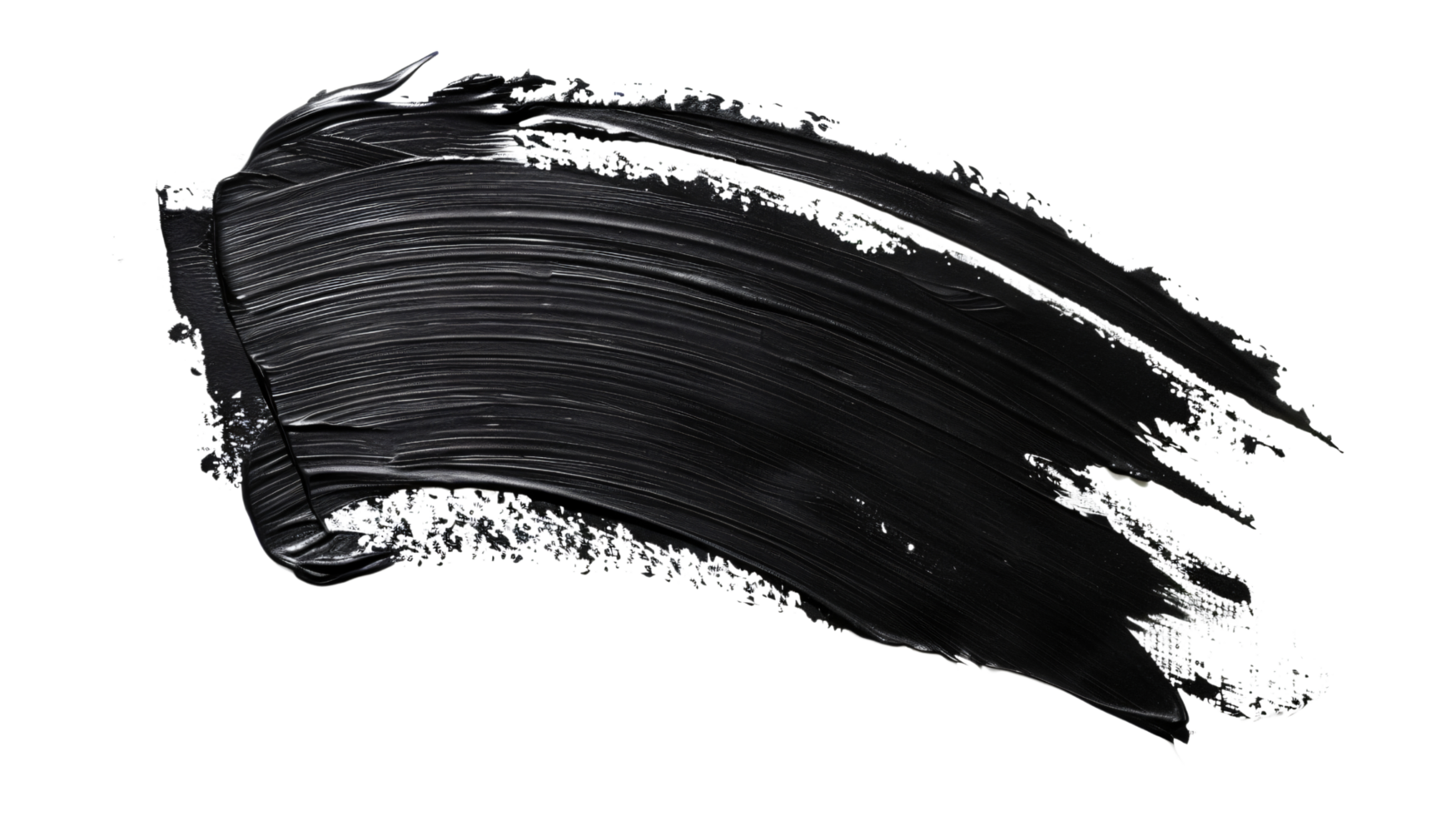 Black stain paintbrush stroke splash isolated on transparent background png