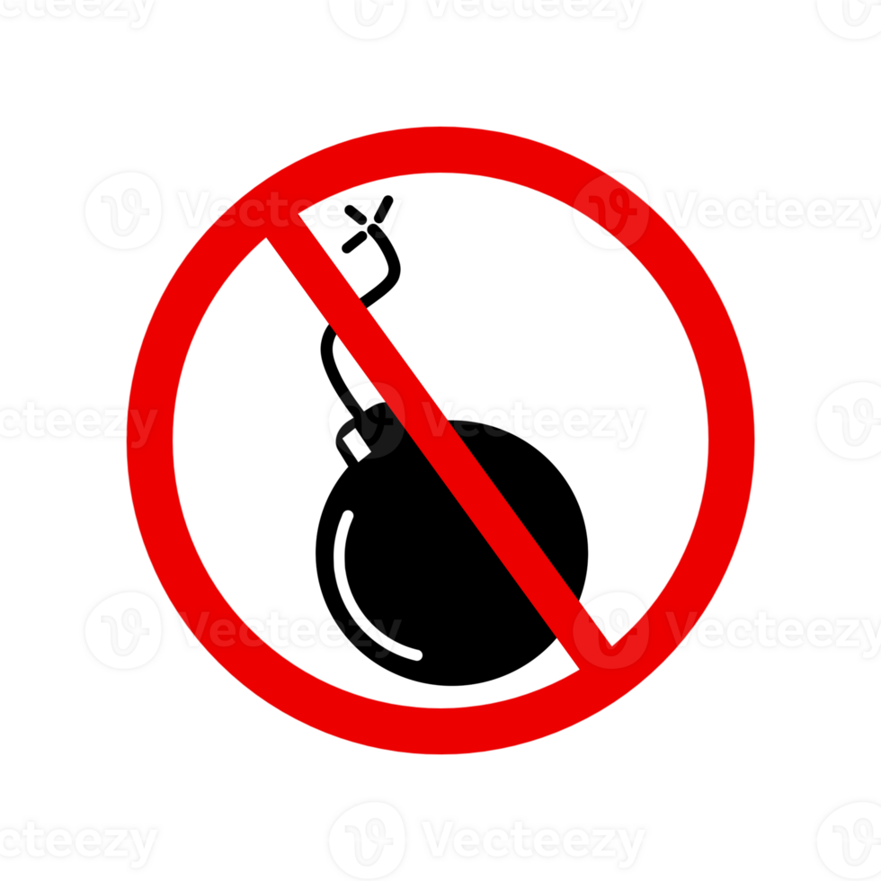 Explosive prohibition sign png
