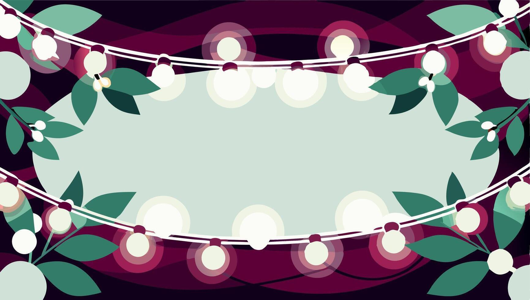 A banner with lights and leaves on it vector