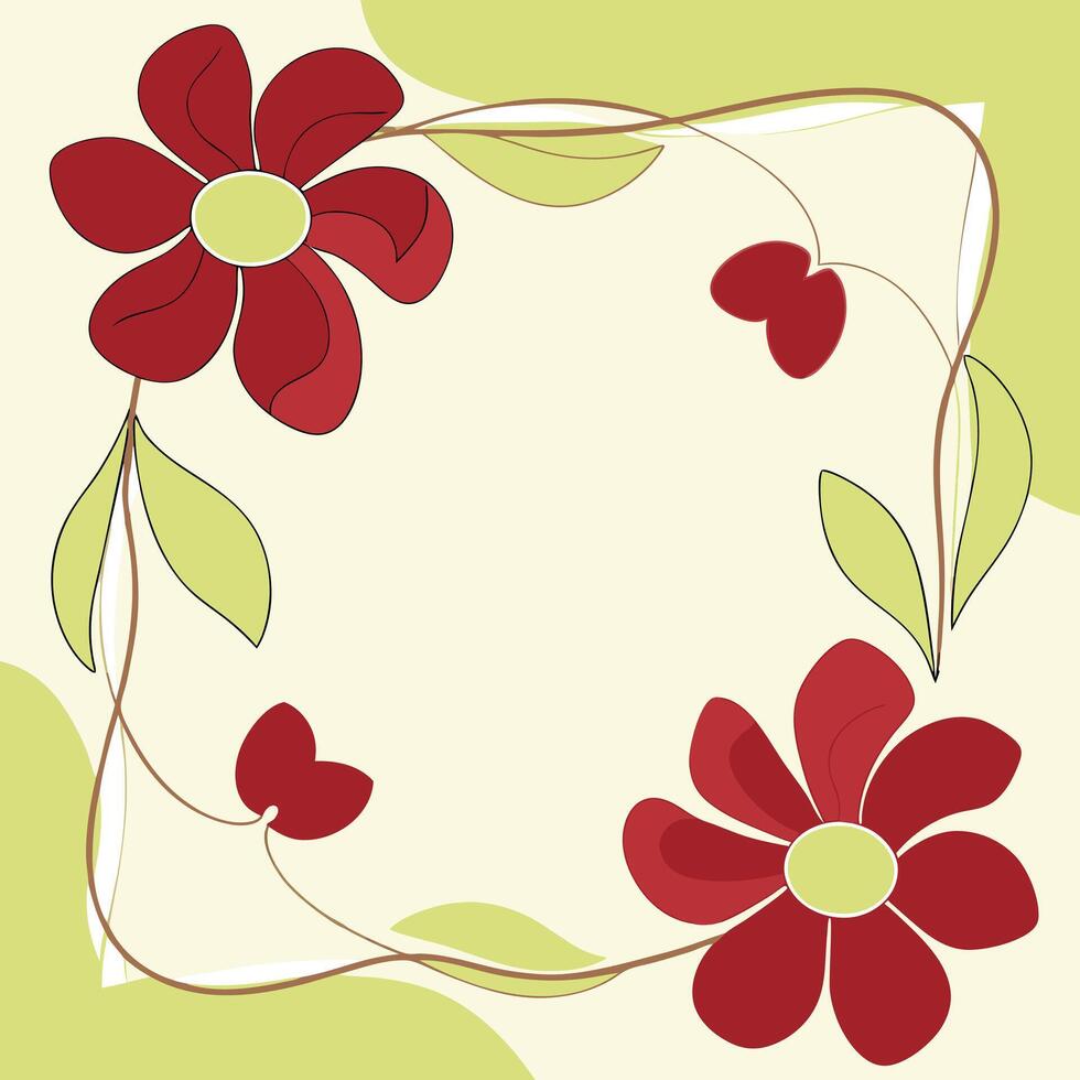 Decorative colorful flowers frame vector