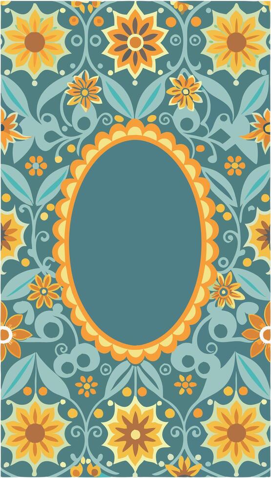Floral frame background with copy space vector