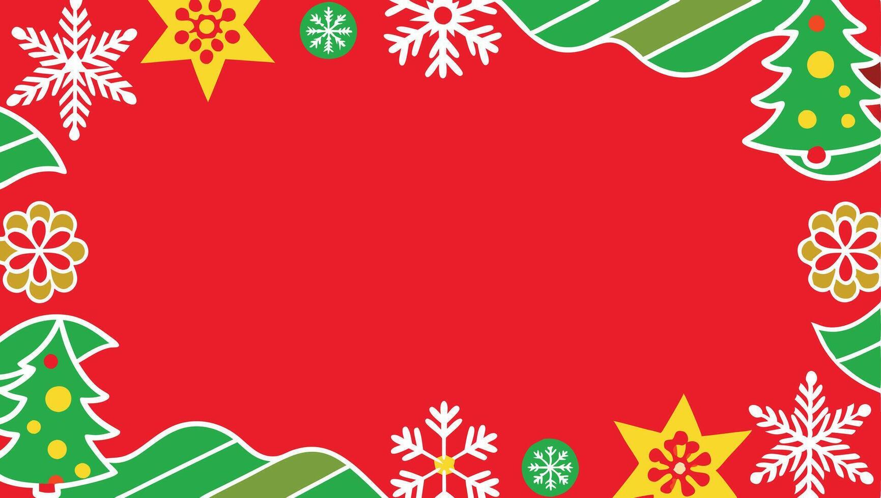 Christmas background with snowflakes and trees vector