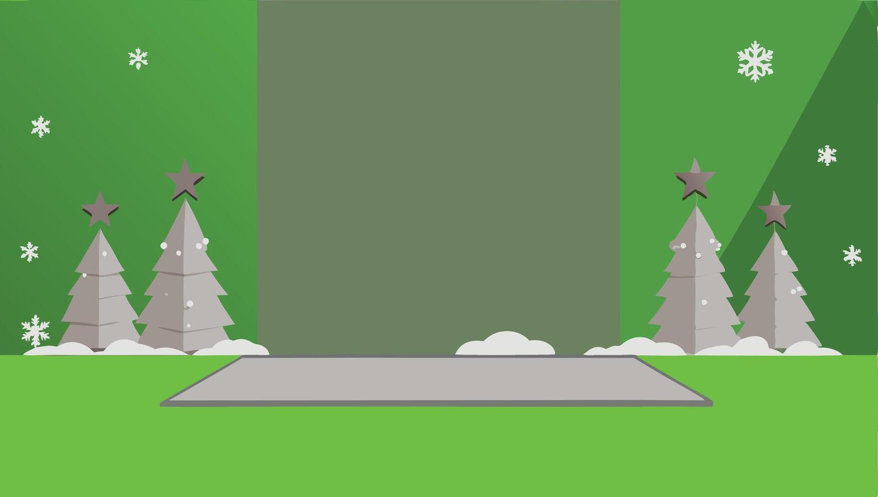 A green background with trees and snow vector