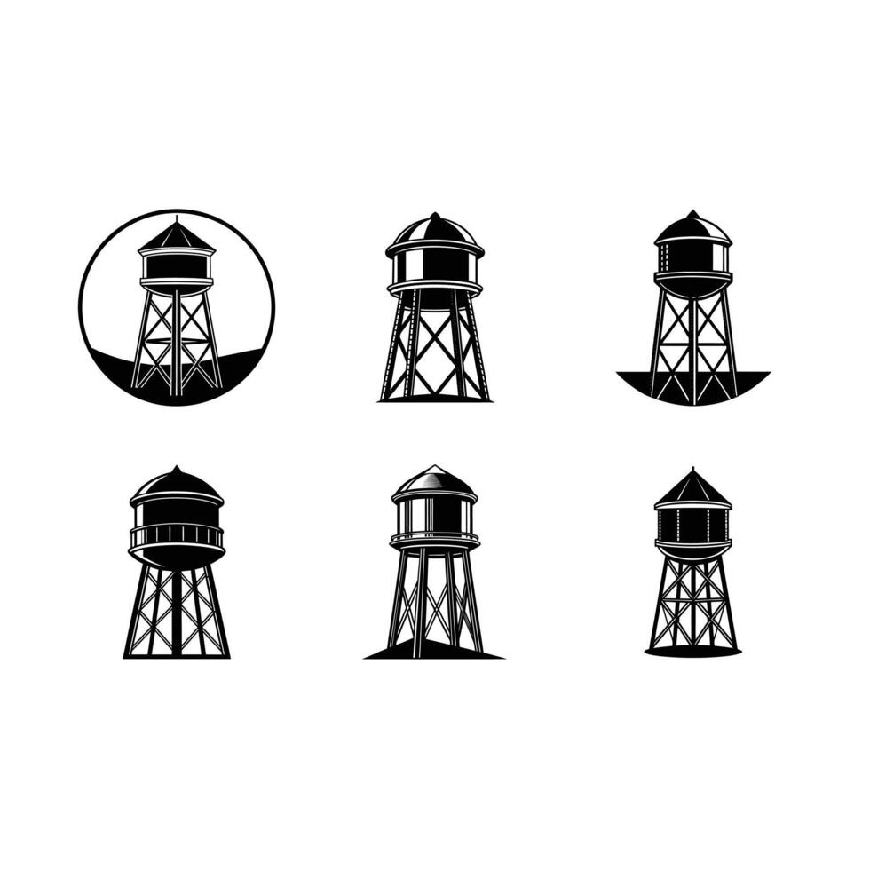 Clean water tower illustration for industrial and architectural design projects vector