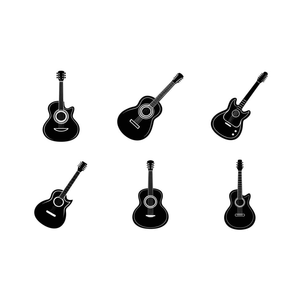 Guitar Line Art Design vector