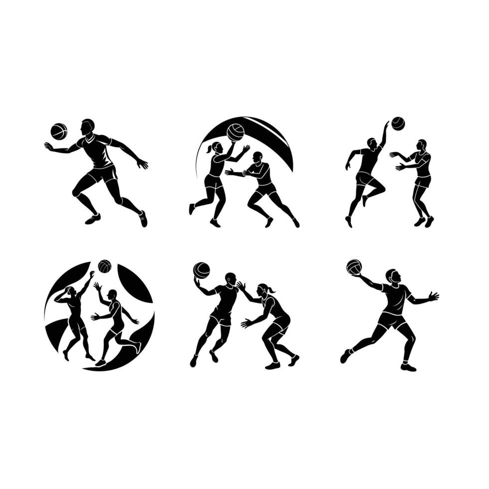 Dynamic Volleyball Graphics for Sports Designs vector