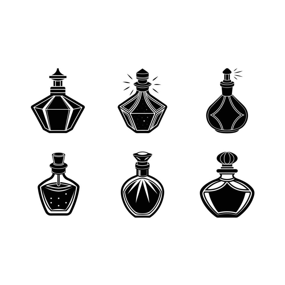 tylish perfume bottle design in elegant line art style vector