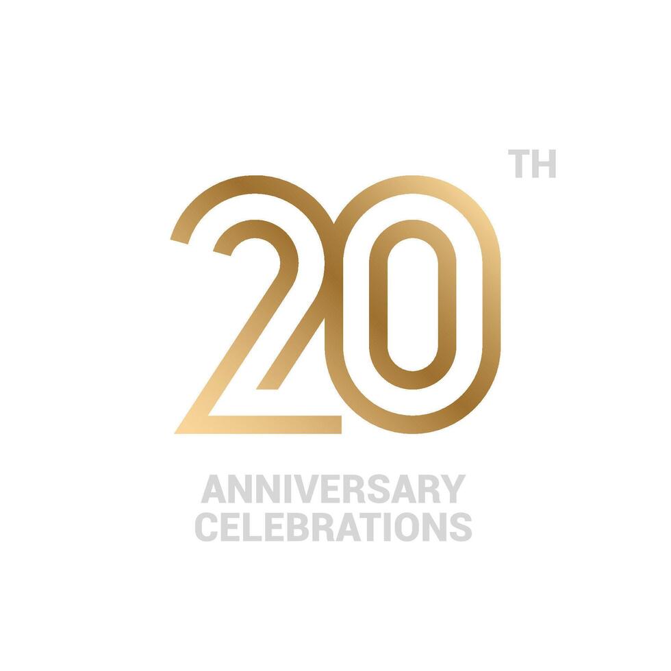 20 years anniversary logo design on white background for celebration event. 20th celebration emblem. vector