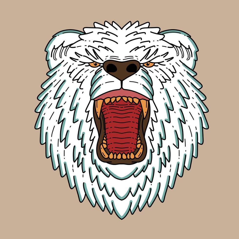 bear face asset illustration suitable for use for branding clothing advertising and so on vector