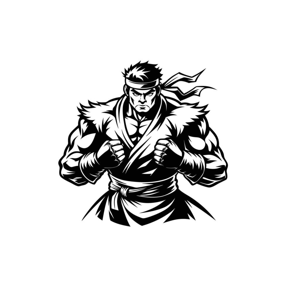 Street fighter character illustration vector