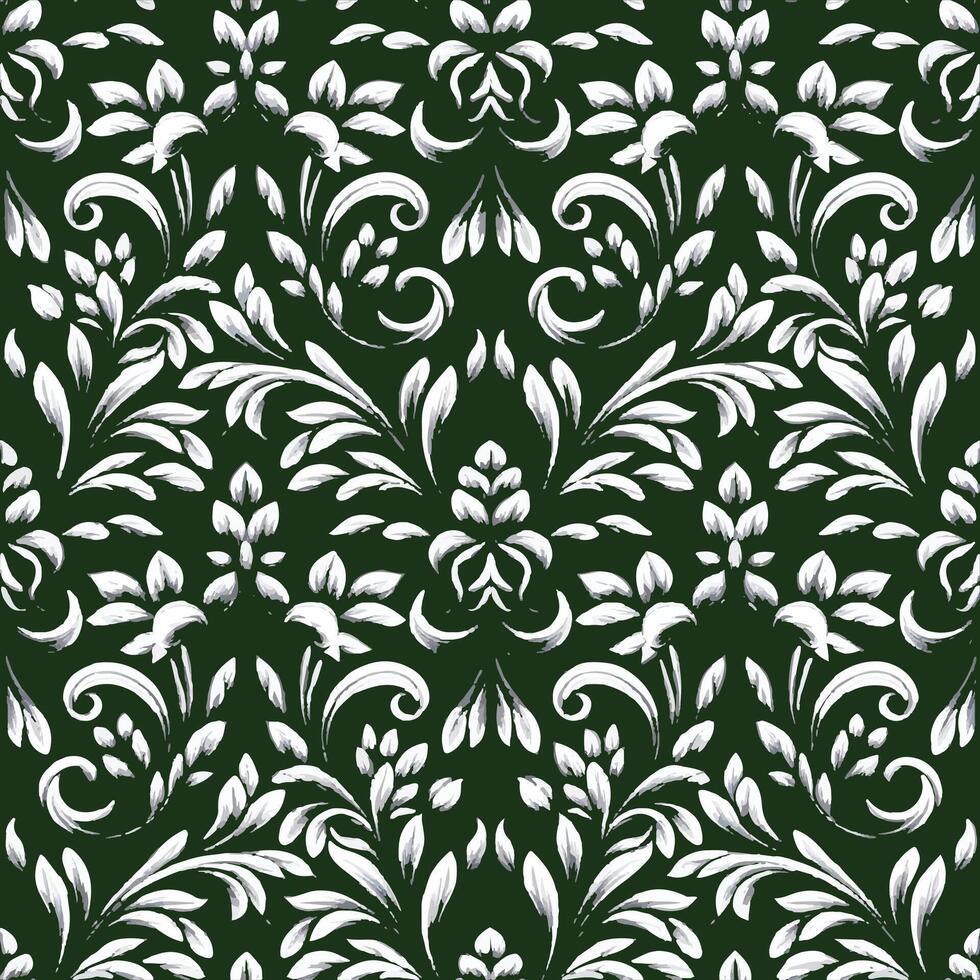 Seamless Green Floral Pattern - Elegant Leaf and Flower Design vector