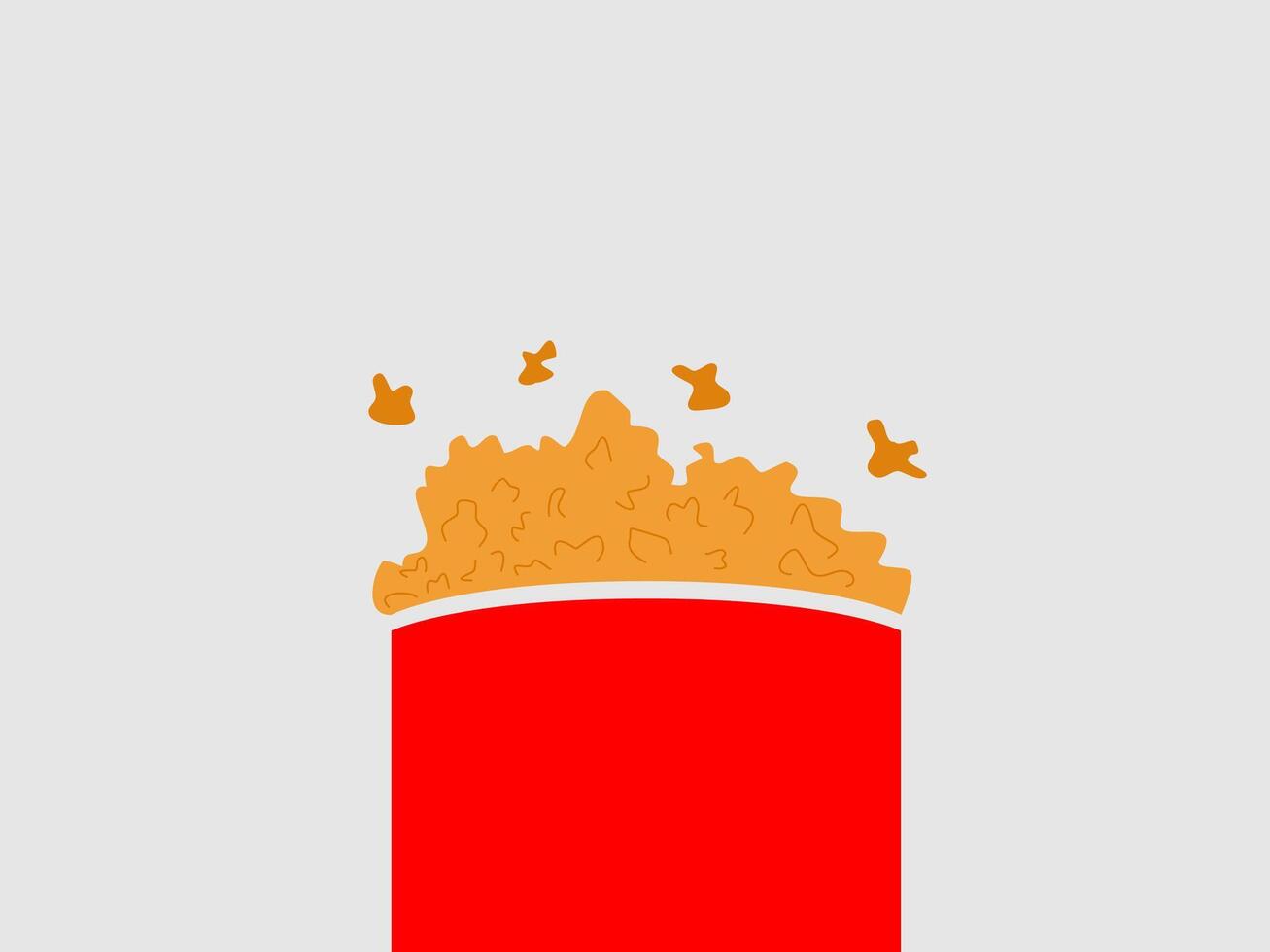 simple red popcorn illustration flat design vector