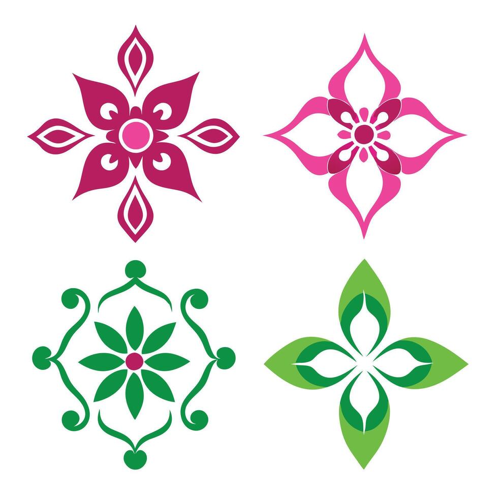 Four different flower designs vector