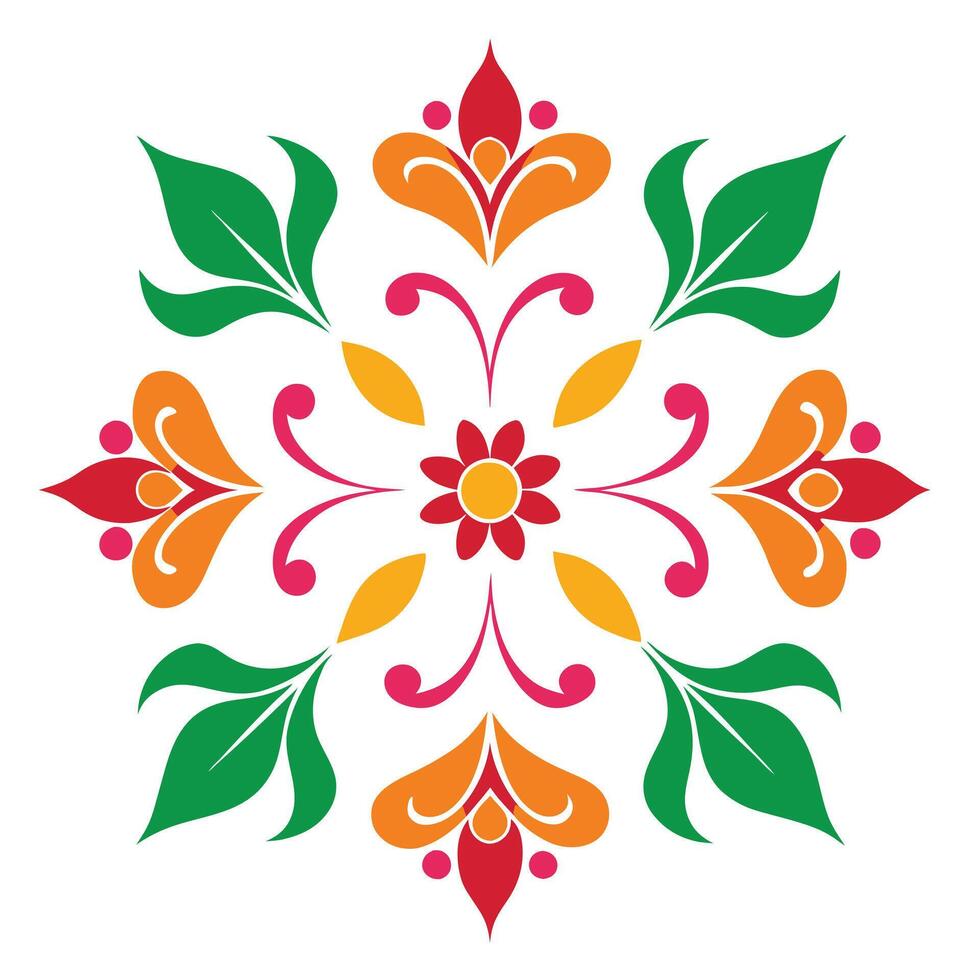 Colorful flower design on white background vector