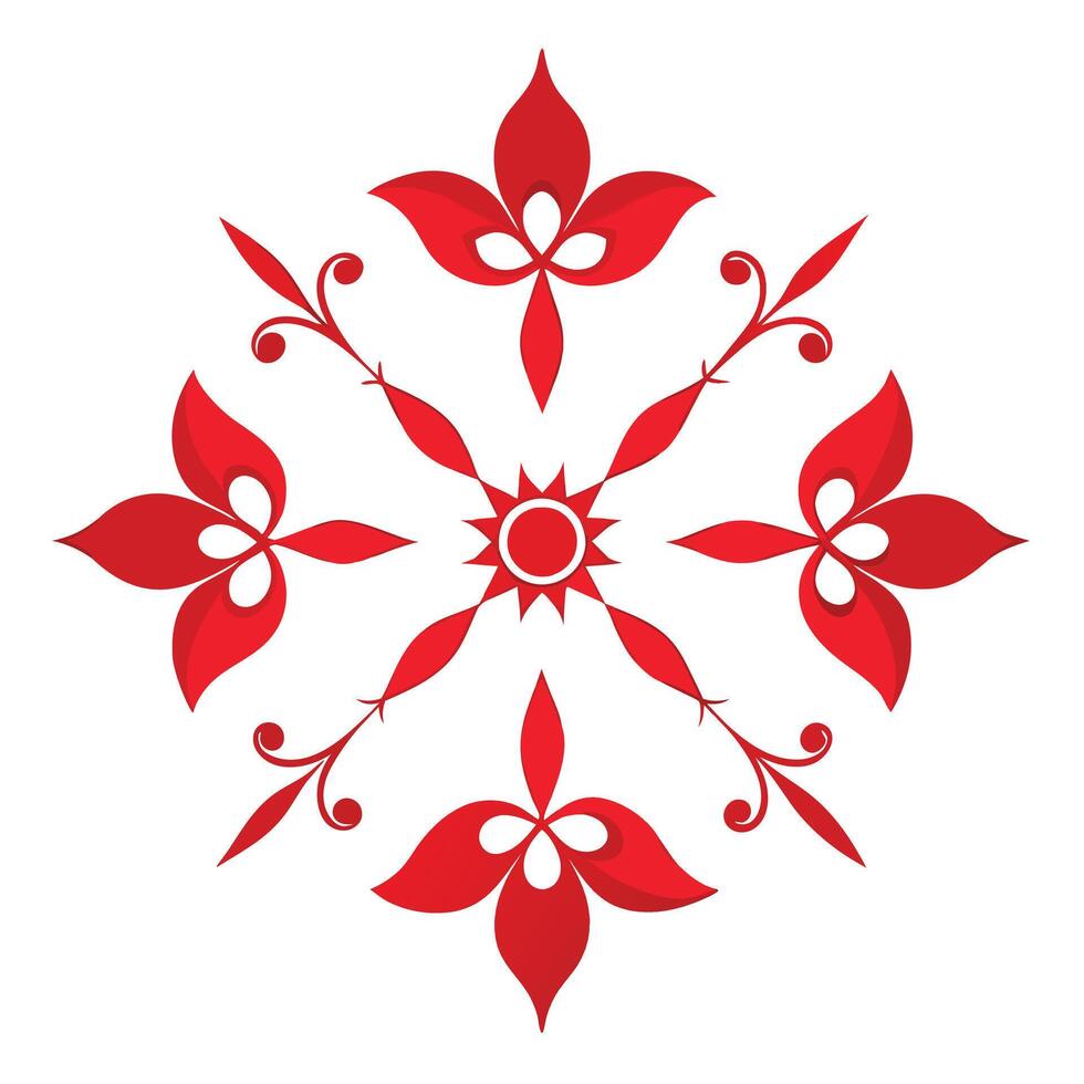 Red flower design vector