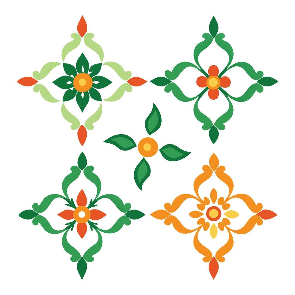 Four different floral designs vector