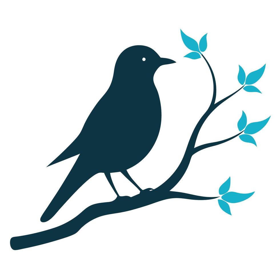 Bird on branch vector