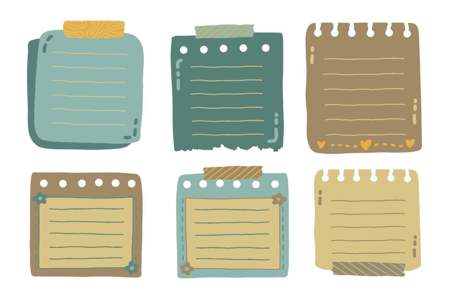 Simple Note Paper Illustration Collection vector