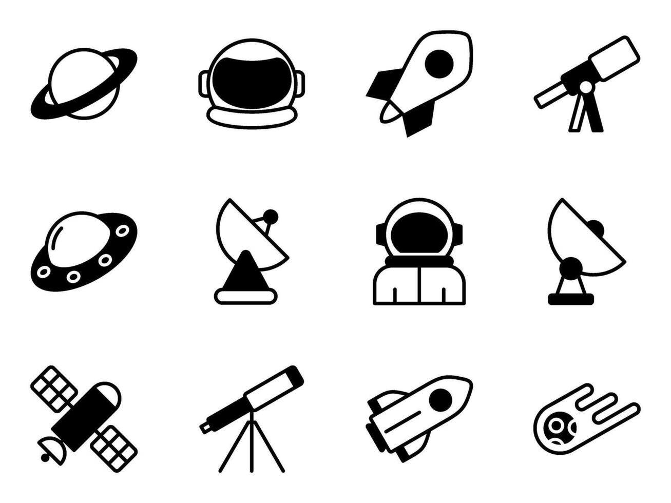 space exploration icon collection vector