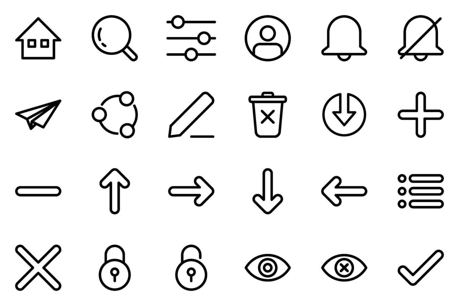 UI line icon set vector
