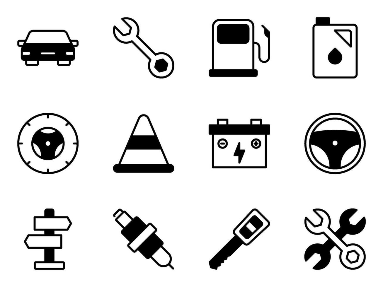 car repair and tools icon set vector