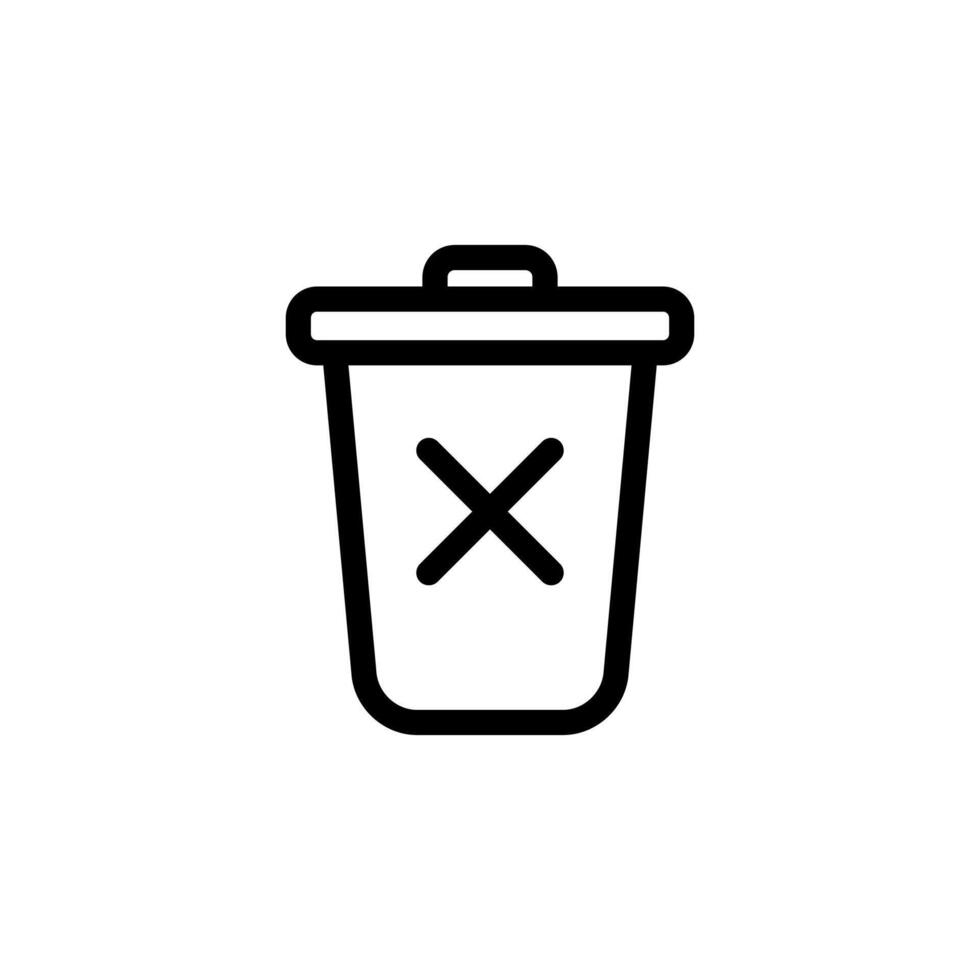 delete, trash bin, garbage icon vector