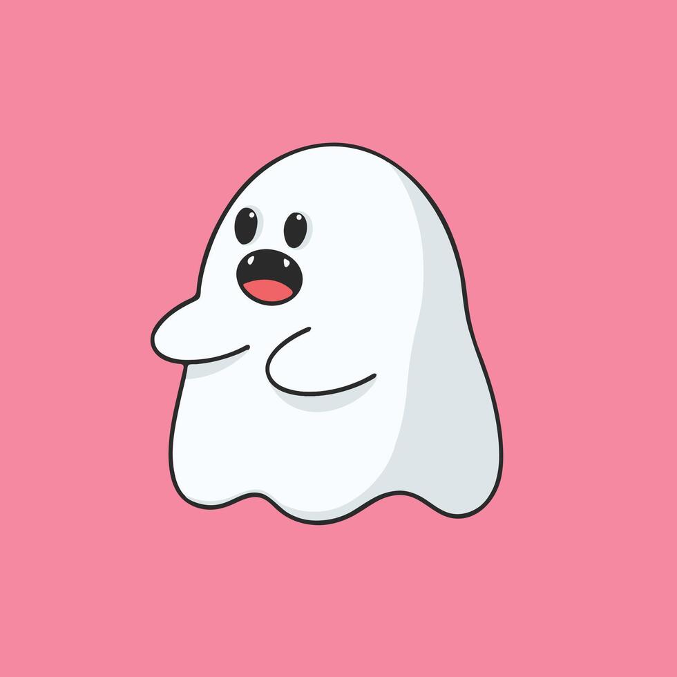 Halloween Ghost Sticker Cute Illustration vector