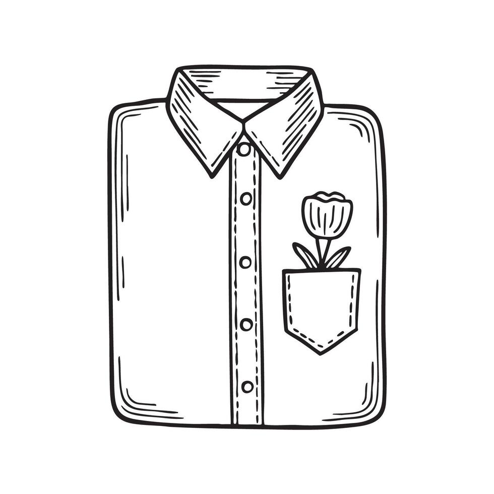 An illustration of a buttonhole on a neatly folded shirt vector