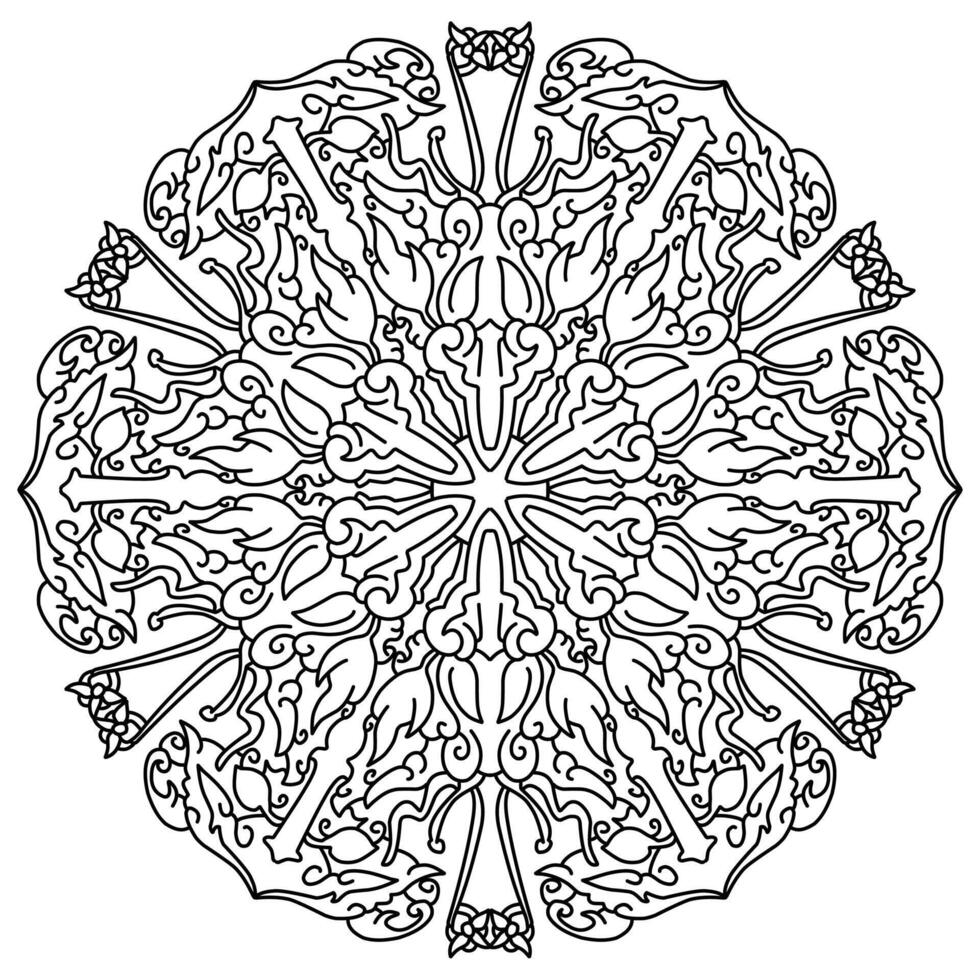 Mandala. Decorative element with circles for book design, printed materials, wedding or celebration invitations, for albums. vector