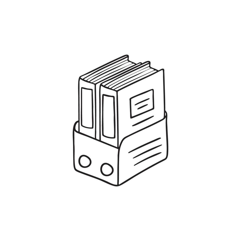 Illustration of an folder file filled with documents vector