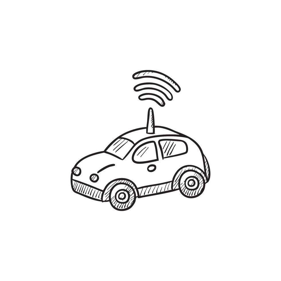 Illustration of an antenna on a remote control car vector