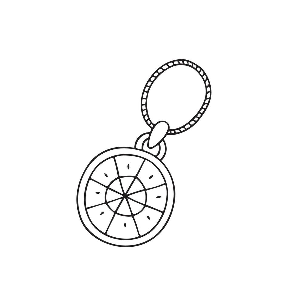 Illustration of an amulet hanging on a chain vector