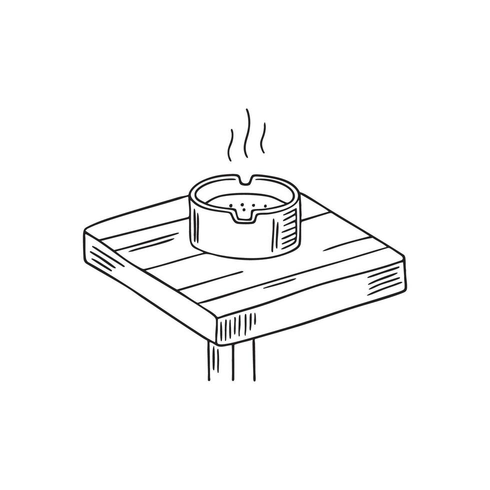 Illustration of an ashtray on a cafe table vector