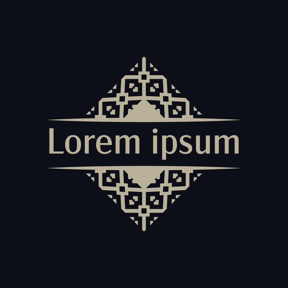 Dark Orange Pointed Diamond Emblem with Ornate Accents Perfect for artisanal branding vector