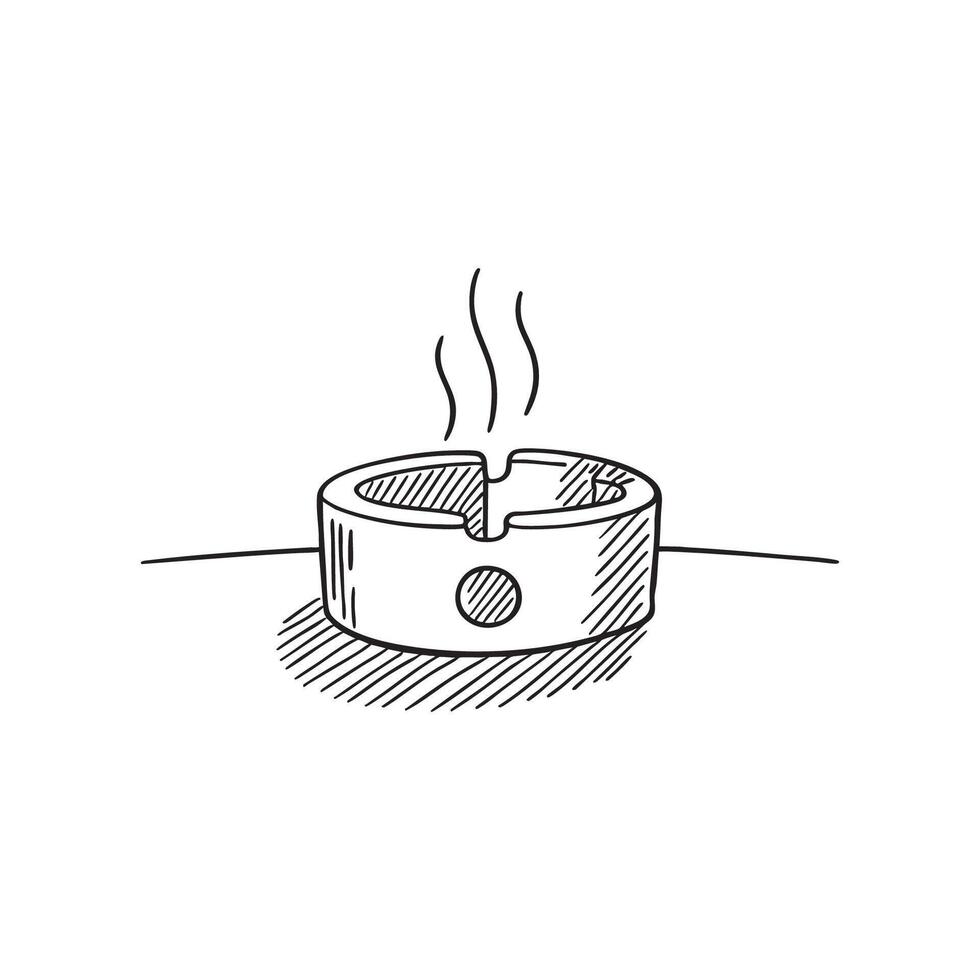 Illustration of an ashtray on a cafe table vector