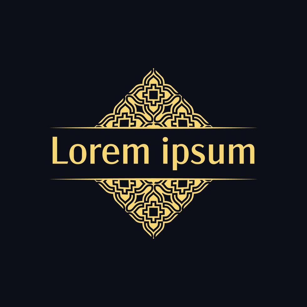 Green Bold Diamond Pattern with Ornate Corners Suitable for high end product labels vector