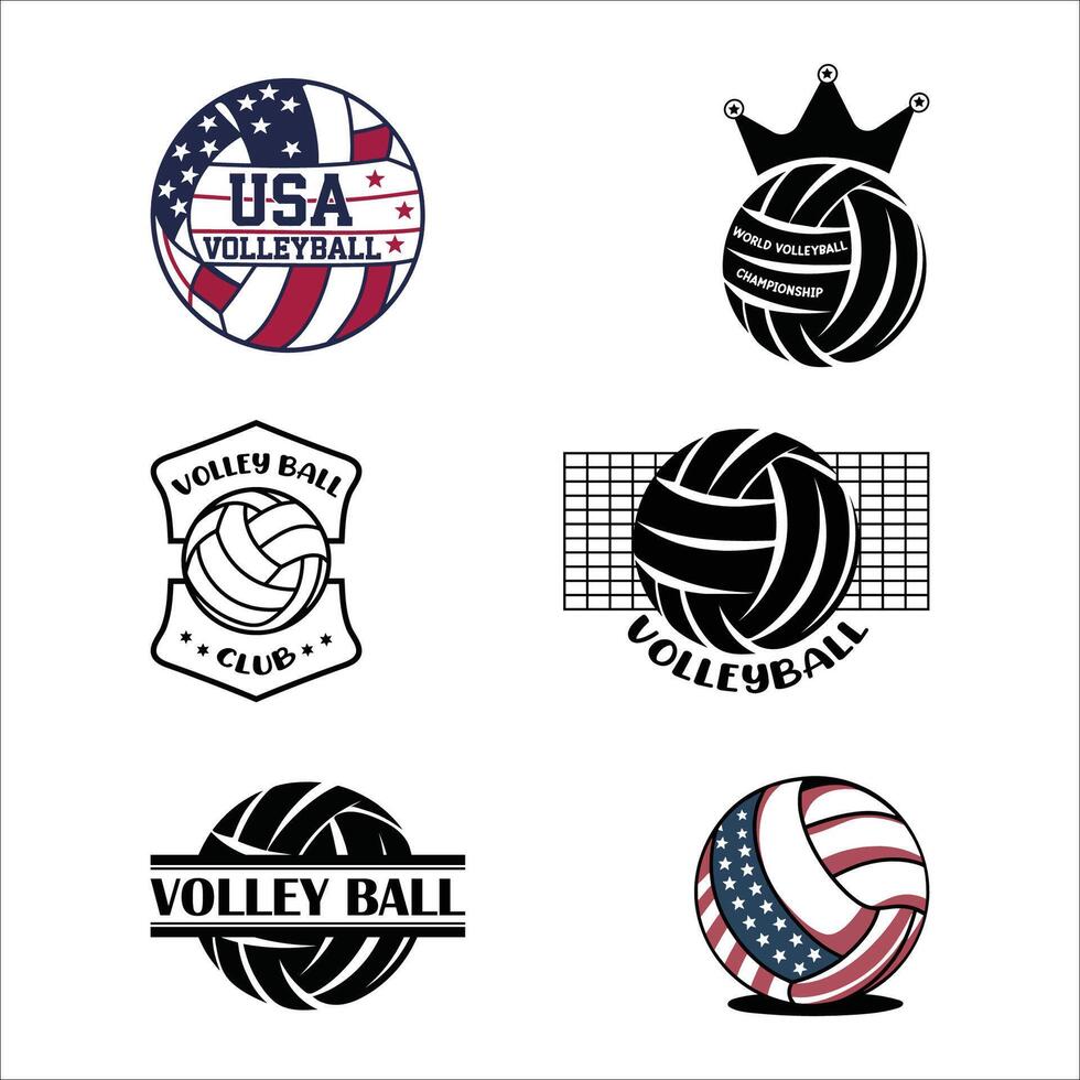 volleyball logo bundle vector