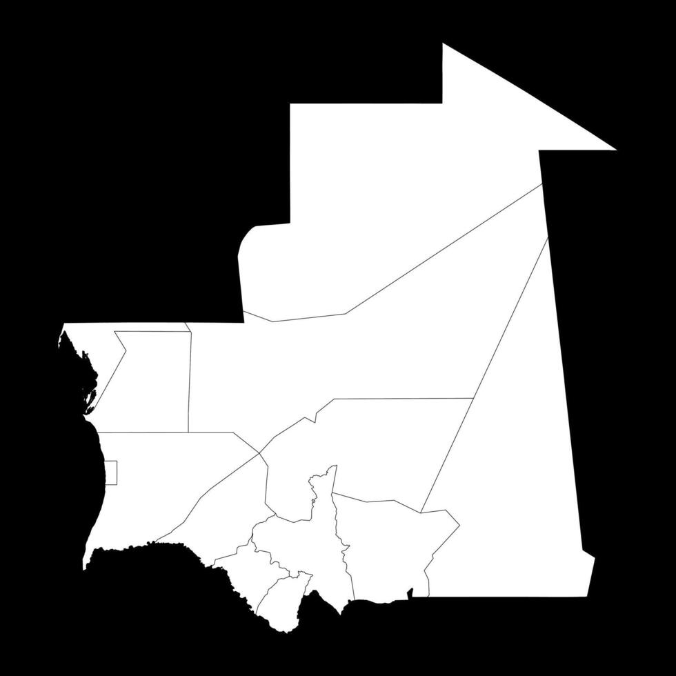Mauritania map with administrative divisions. illustration. vector