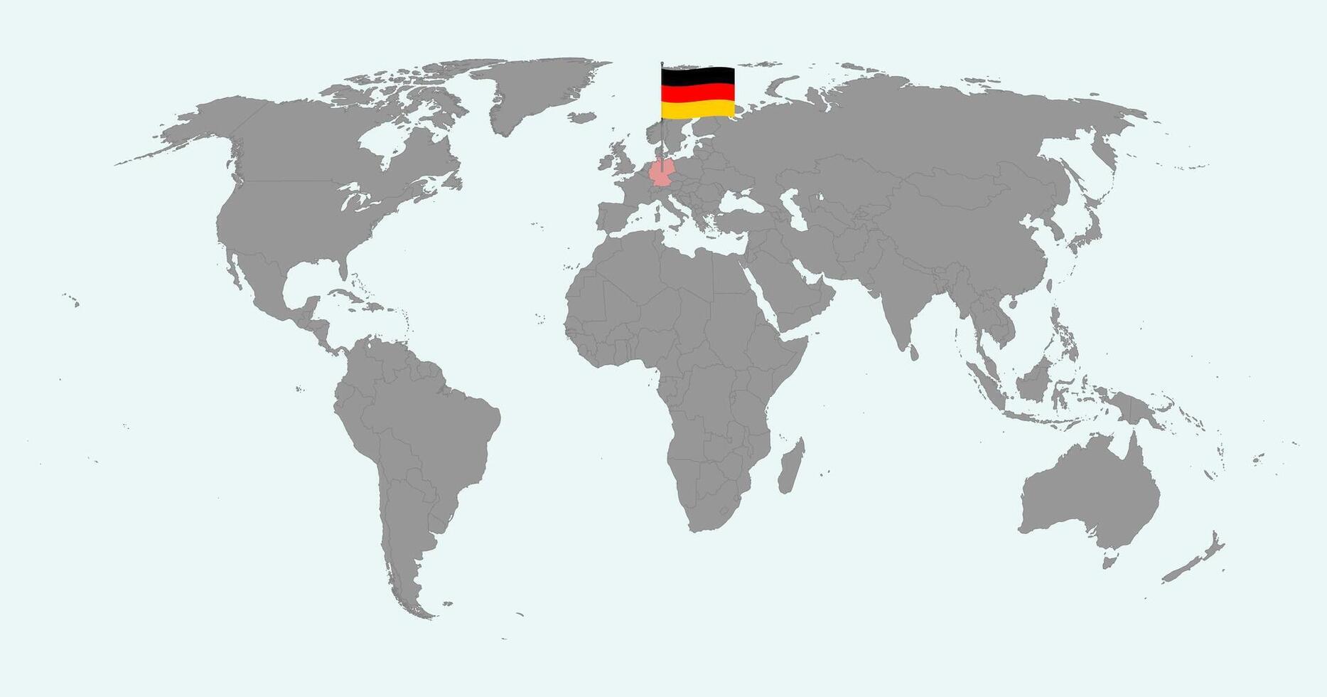Pin map with Germany flag on world map. illustration. vector