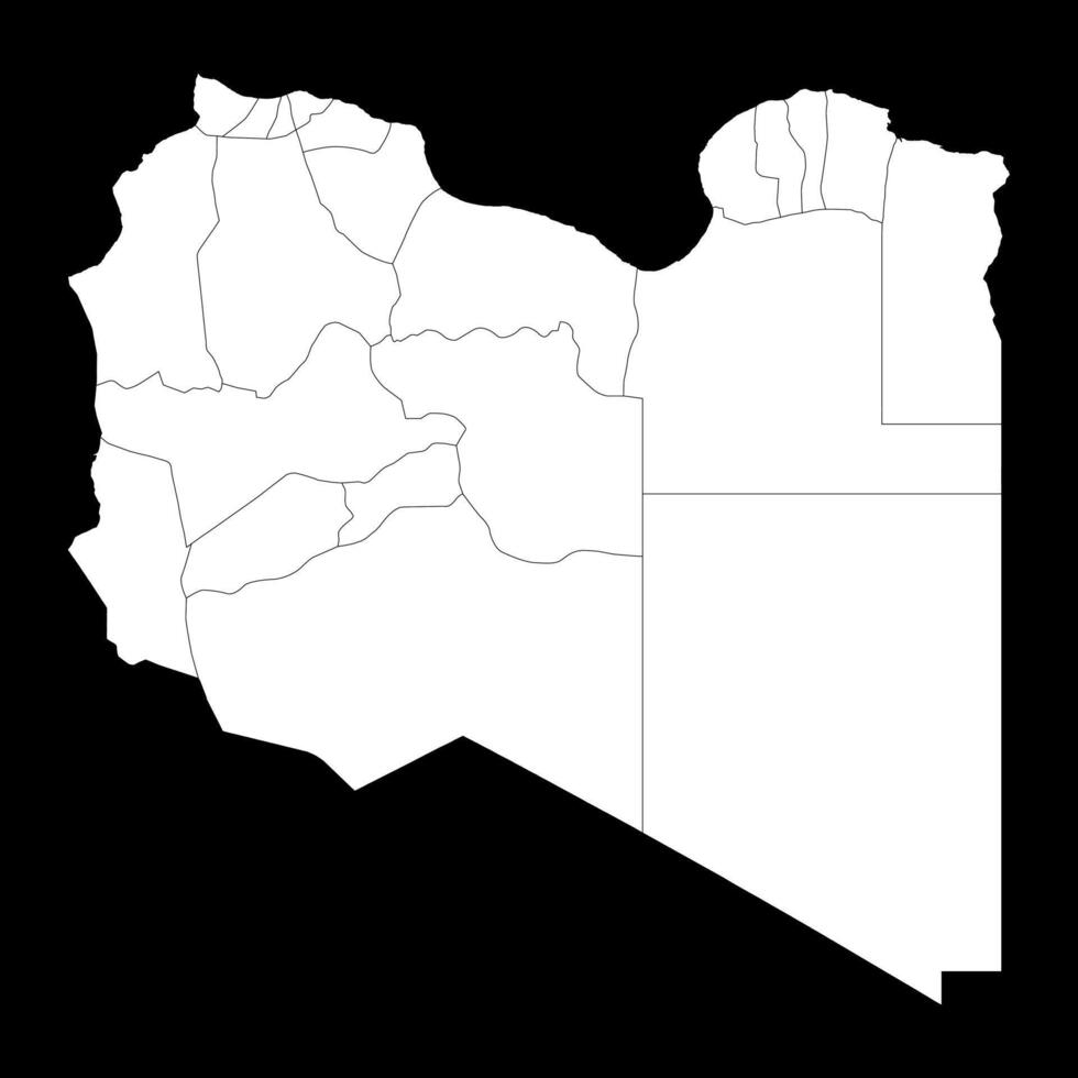 Libya map with administrative divisions. illustration. vector