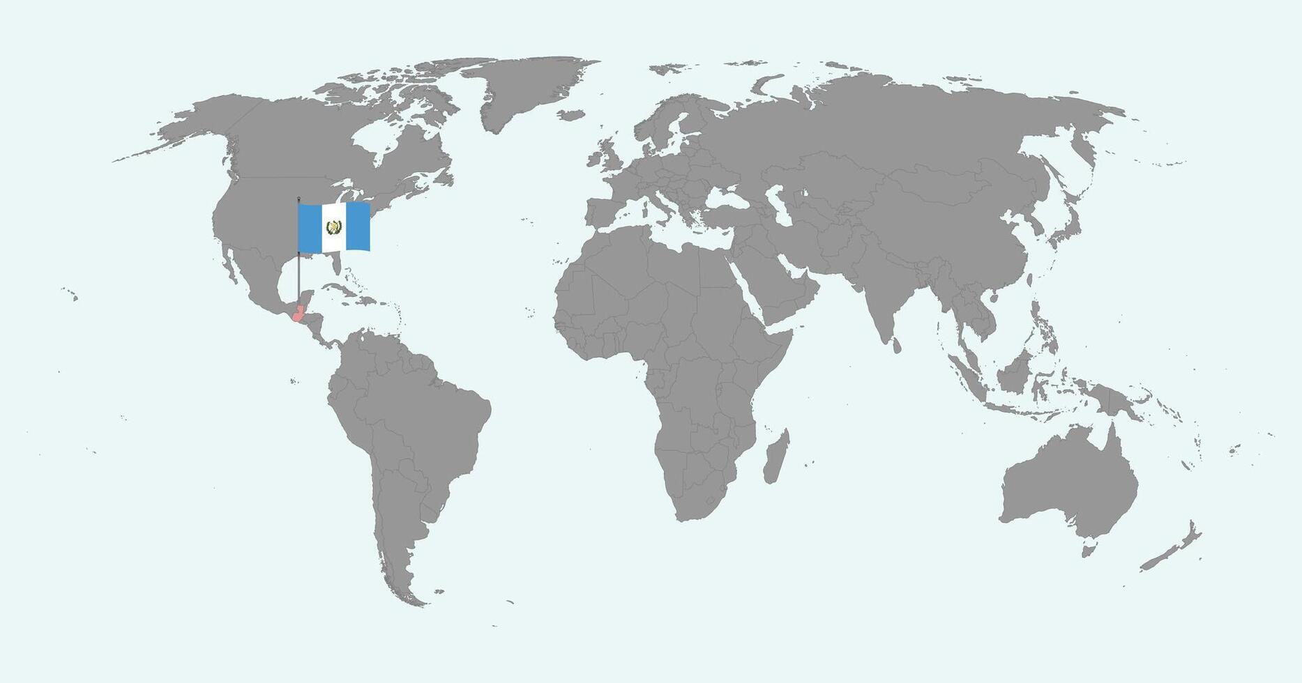 Pin map with Guatemala flag on world map. illustration. vector
