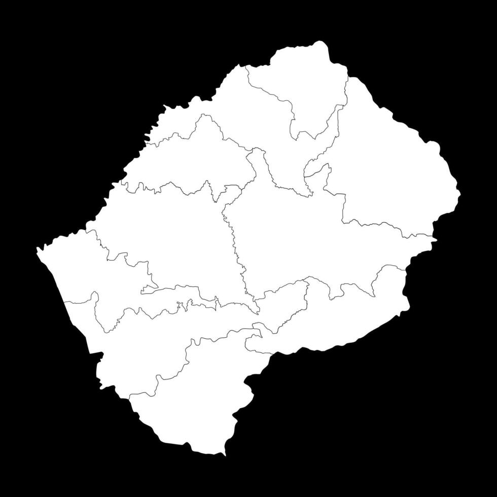 Lesotho district map with administrative divisions. illustration. vector