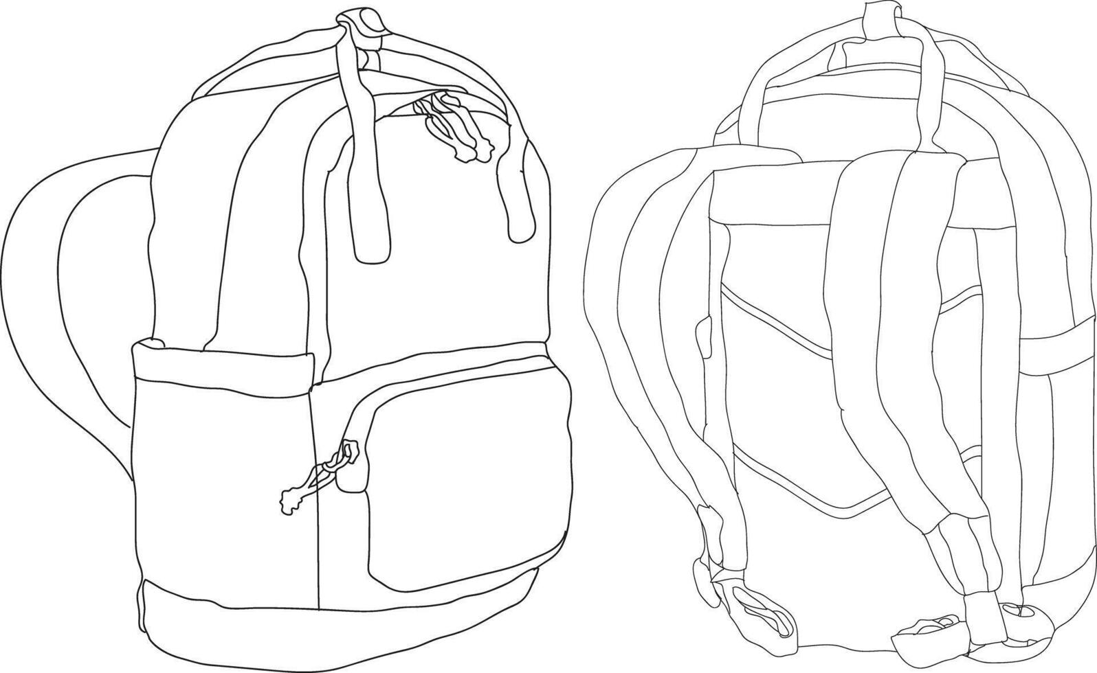 Bags Isolated Backpack, bag Icon School backpacks flat illustration set, bag line icon isolated, fashion bags collection vector